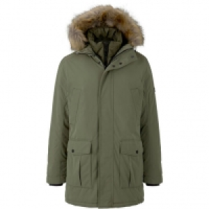 Tom Tailor Denim Parka, Kunstfellbesatz, Stehkragen, Reißverschluss, C