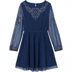 Karstadt  MANGUUN Kleid, Mesh, Perlen, Glitzer-Stickerei, für Mädchen