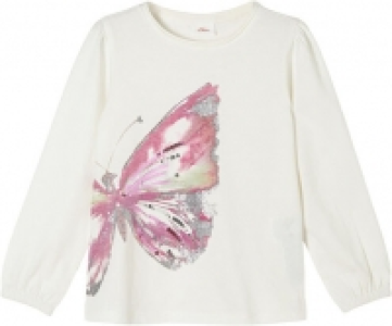 S.Oliver Langarm, Schmetterling, Pailletten, Glitzer, für Mädchen