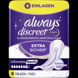 Always Discreet Inkontinenz-Einlagen+ Ultimate Nacht