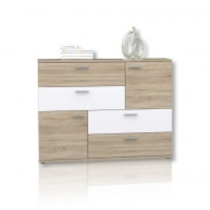 Roller  Sideboard - Sonoma Eiche-weiß - 125 cm breit