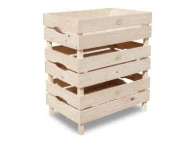 HABAU Obst- und Gemüsekiste, Holzkisten im 3er-Set, stapelbar, naturbe