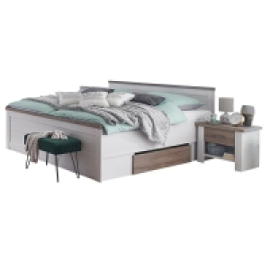 Bett - Pinie weiß - mit Nachtkonsolen - 180x200 cm 299.00 €