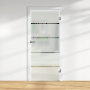 Glasdrehtür ESG Floatglas Dekor Siebdruck 36/15 DIN Rechts 1972 x 834  149.99 €