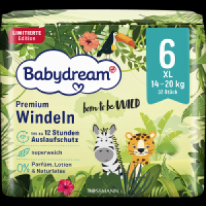 Rossmann Babydream Premium Windeln Gr. 6 XL 14-20 kg born to be Wild