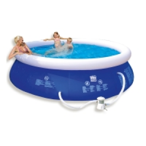 Pool - blau-weiß - mit Pumpe - Ø 300 cm