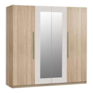 Kleiderschrank - Eiche Sonoma - Spiegel - 228 cm