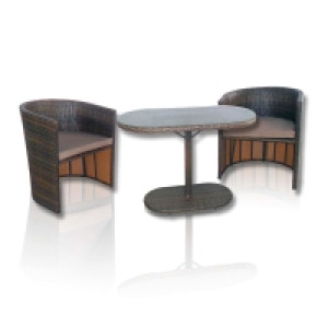 Gardiola Sitzgruppe - braun - Rattan - platzsparend