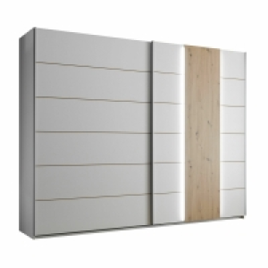 Schwebetürenschrank - Artisan Eiche - weiß - 270 cm
