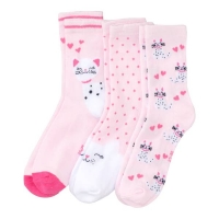 NKD  Mädchen-Socken mit Katzenmotiven, 3er-Pack