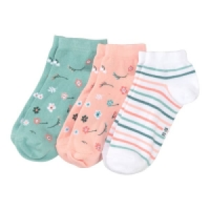 NKD  Damen-Sneakersocken mit Blümchen-Muster, 3er-Pack