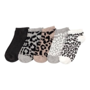 NKD  Damen-Sneakersocken mit Leo-Muster, 5er-Pack