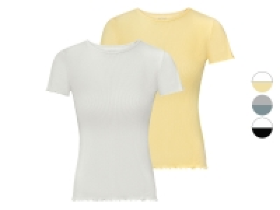 ESMARA® Damen T-Shirt, 2 Stück, in Ripp-Qualität mit Rundhalsausschnit 7.99 €
