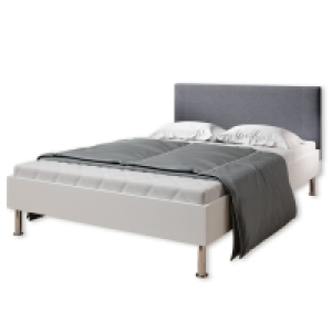 Roller  Bett ANTON - weiß-anthrazit - mit Matratze und Rollrost - 140x200 cm