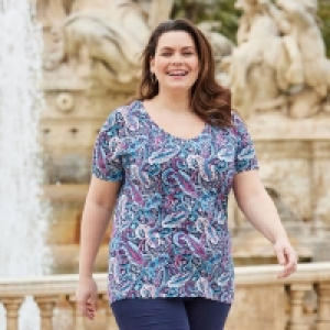 Damen-T-Shirt mit Paisley-Muster, große Größen 5.09 €