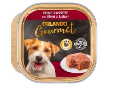 ORLANDO Gourmet Hundenassnahrung Feine Pastete mit Rind & Leber, 33 x