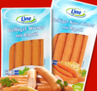 LINE Gefl&uuml;gel- Wiener oder -K&auml;sew&uuml;rstchen 1.99&nbsp;&euro;