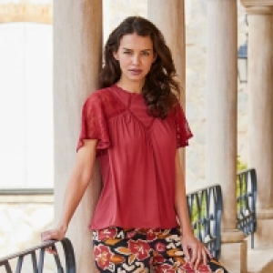 Damen-T-Shirt mit Spitzeneinsatz 5.59 €