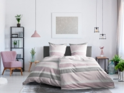 Dobnig Satin Bettwäsche »Querstreifen dunkelrosa«, 135x200 cm oder 155 24.99 €