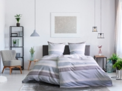 Dobnig Satin Bettwäsche »Querstreifen arktikblau«, 135x200 cm oder 155 24.99 €