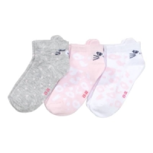NKD  Kinder-Mädchen-Sneaker-Socken mit 3D-Gesichtern, 3er-Pack