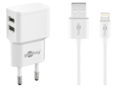 Goobay Dual USB-A 2.0 auf Apple Lightning-Ladeset (12W), weiß 9.99 €