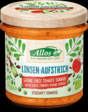 Ebl Naturkost  Allos Linsen-Aufstrich Grüne Linse-Tomate-Tamari