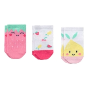 Baby-Mädchen-Sneaker-Socken mit Früchtemuster, 3er-Pack 8.99 €