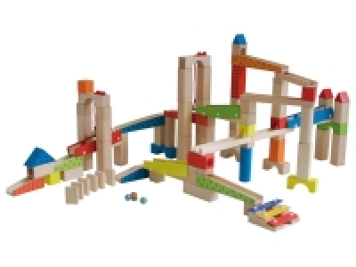 roba Kugelbahn, Kinderspielzeug, 20 Glasmurmeln, 80 Bausteinen, ab 3 J