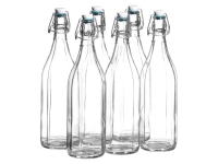 Lidl Mäser MÄSER 1 Liter Glasflasche mit Bügelverschluss, 10-Kant Glas, im 6er-Se