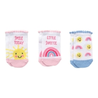 NKD  Baby-Mädchen-Sneaker-Socken mit Mäusezähnen, 3er-Pack