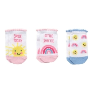 NKD  Baby-Mädchen-Sneaker-Socken mit Mäusezähnen, 3er-Pack