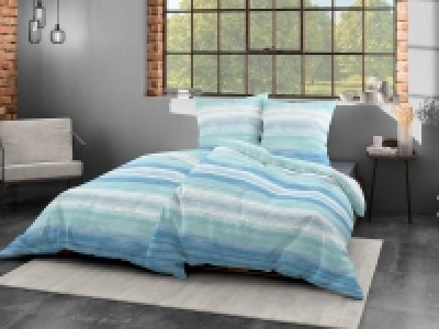 Bierbaum Mako-Satin Bettwäsche »Pastell Streifen«, Blau-Weiß