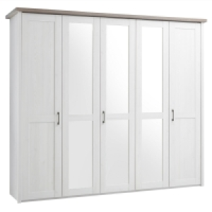 Drehtürenschrank - Pinie weiß-Trüffel - 241 cm