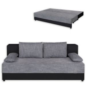 Boxspringsofa - grau-schwarz - Dauerschläfer