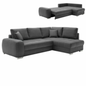 Ecksofa - graphit - Boxspringfederung - Liegefunktion