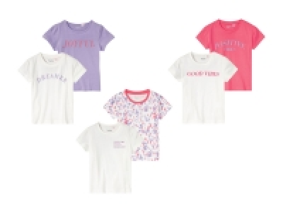 lupilu Kleinkinder/Kinder Mädchen T-Shirt, 2 Stück, mit Rundhalsaussch 4.99 €