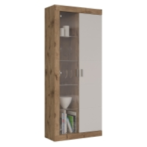 Roller  Vitrine PARMA - weiß - Viking Oak - 193 cm hoch