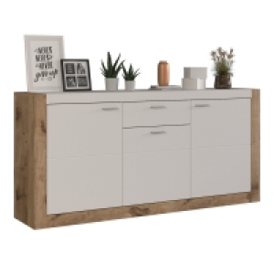 Sideboard PARMA - weiß - Viking Oak - 180 cm