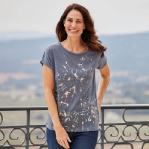 Damen-T-Shirt mit glänzendem Aufdruck 5.59 €