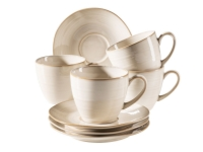 Lidl Mäser MÄSER Serie Nottinham, Vintage Kaffeetassen Set für 4 Personen, Untert