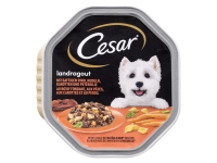Lidl Cesar Cesar Hundenassfutter Landküche mit Rind, Pasta und Karotten in köstli
