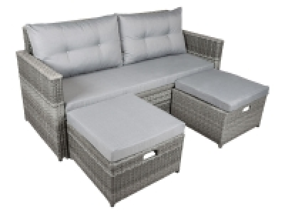 Lidl Garden Pleasure Garden Pleasure Lounge-Sofa »MALTA«, mit zwei einschiebbaren Hockern, 