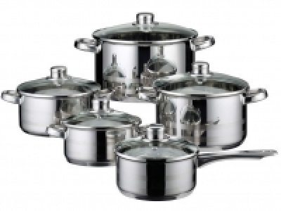 Lidl Elo Basic ELO Basic M&K by ELO Topf-Set »Skyline«, 5-teilig, mit Glasdeckel, San