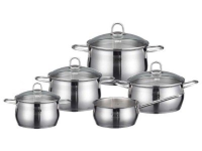 ELO Topf-Set »Platin«, 9-teilig, Kapselboden, aus Edelstahl, mit Glasd