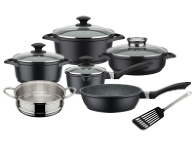 Lidl Gsw GSW Kochtopf-Set »Gourmet GRANIT«, 10-teilig, aus Aluminium-Guss, mit 