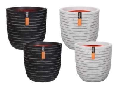Capi Europe Blumentopf »Row«, rund, anthrazit, elfenbein, Ø 35 x H 34