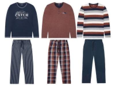 LIVERGY Herren Pyjama, mit Baumwolle