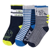 NKD  Jungen-Socken mit T-Rex-Design, 3er-Pack