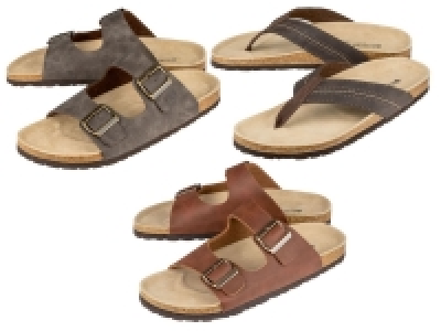 LIVERGY® Pantolette Herren, mit Lederdecksohle
